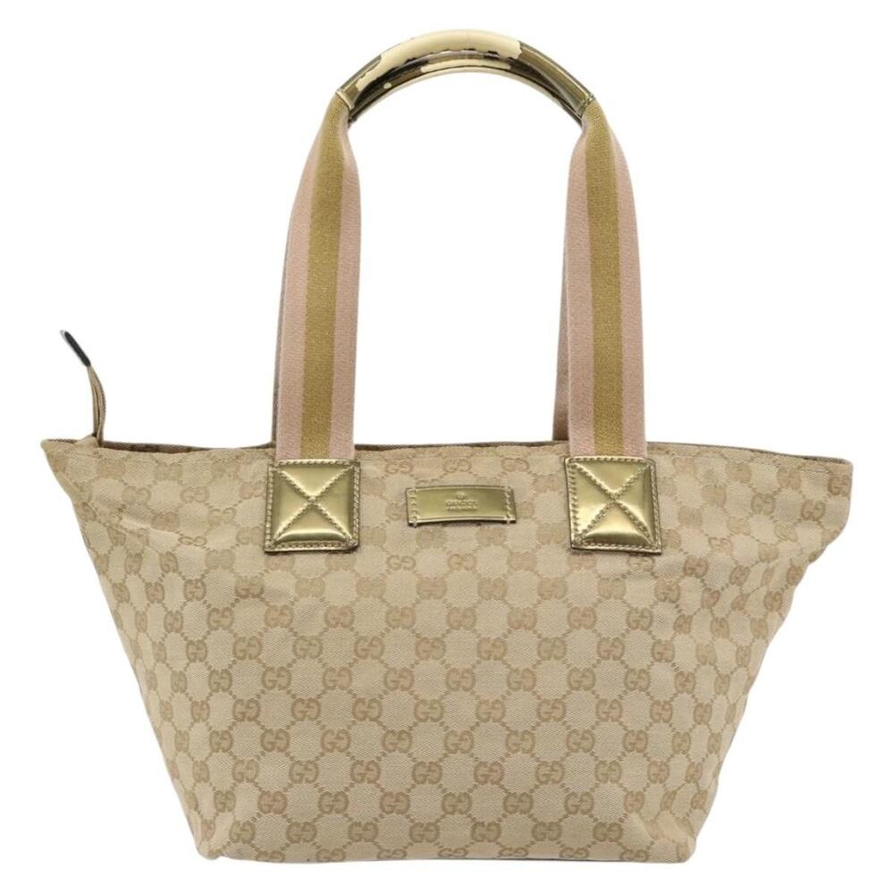 Gucci GG Canvas Web Tote Beige